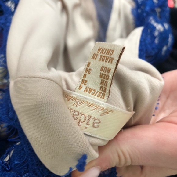 Cocktail dress deep v with mesh over open back - Picture 3 of 3